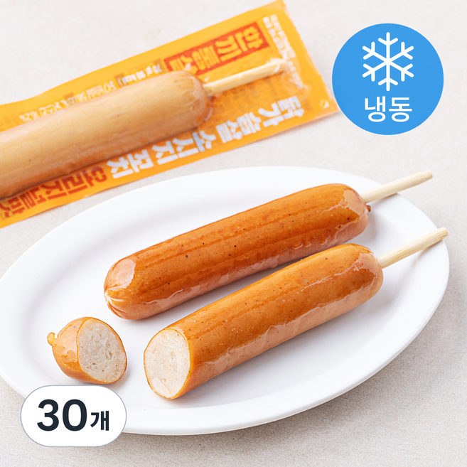 한끼통살 닭가슴살 소시지 꼬치형 오리지널 (냉동), 70g, 30개