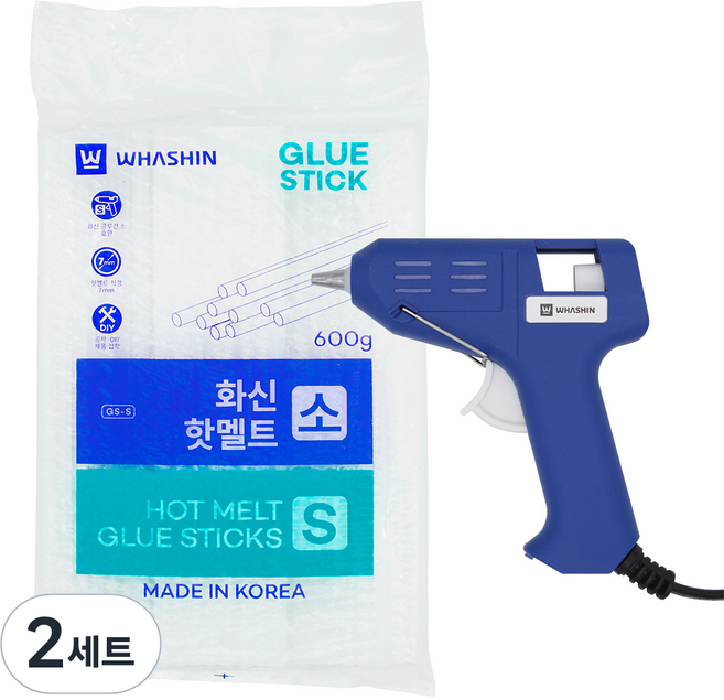 화신 글루건 소 + 핫멜트 소 7mm, 2세트