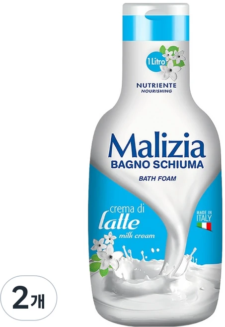 말리지아 배스폼 바디워시 밀크 크림향, 2개, 1L - 쿠팡