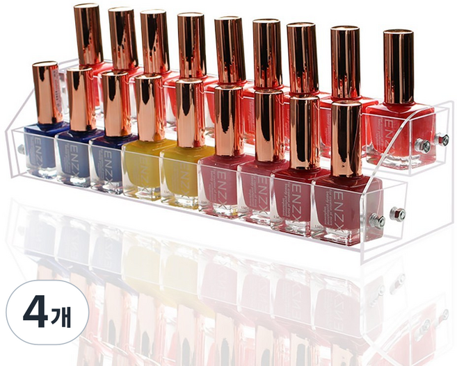 바르나 아크릴 매니큐어 진열대 2단, 4개, 투명