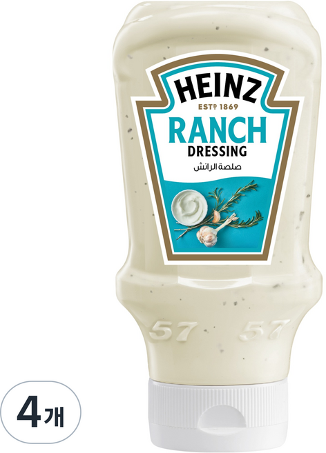 하인즈 랜치 드레싱 소스, 230g, 4개