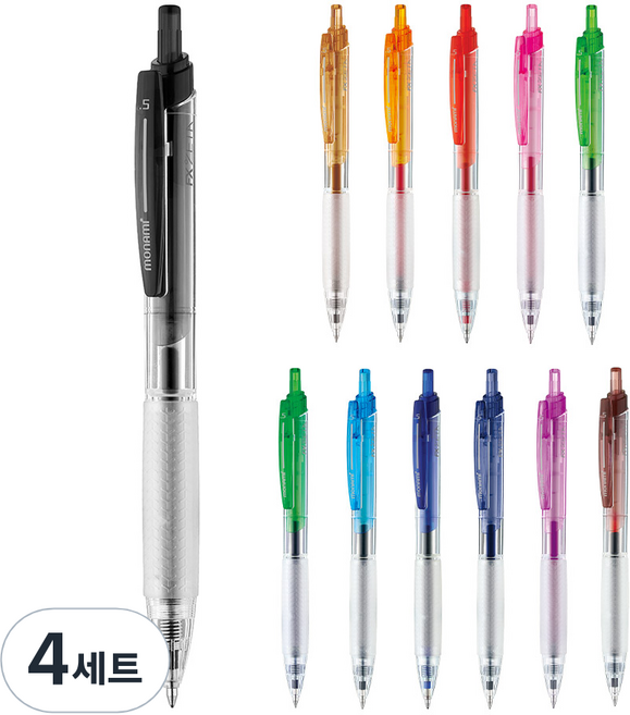 monAmi FX ZETA 原子筆 0.5mm 12件套組, 混色, 4套