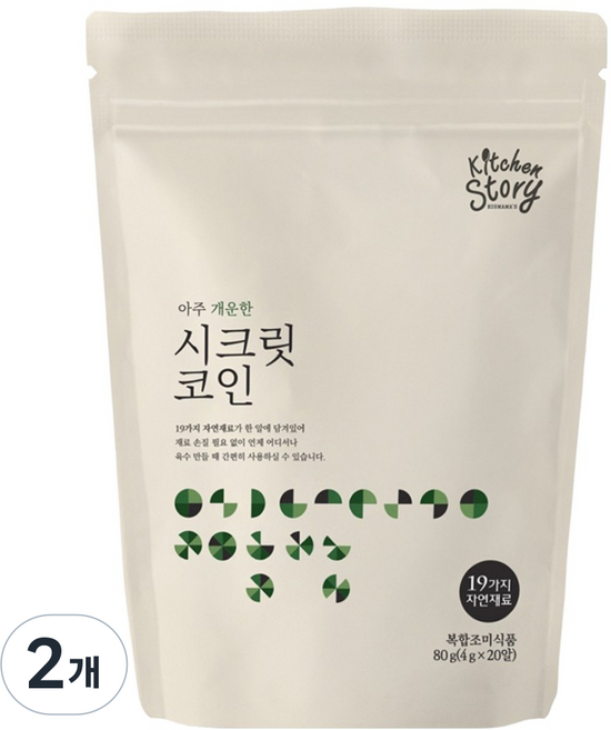 키친스토리 빅마마 이혜정의 시크릿코인 아주 개운한맛, 80g, 2개