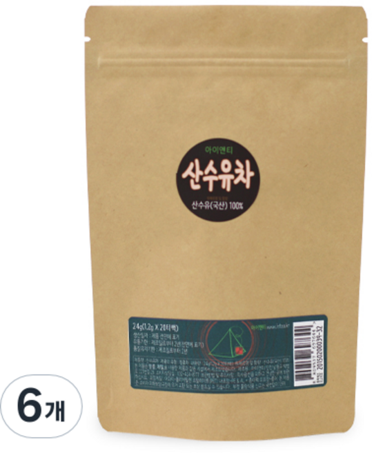 아이앤티 산수유차, 1.2g, 20개입, 6개