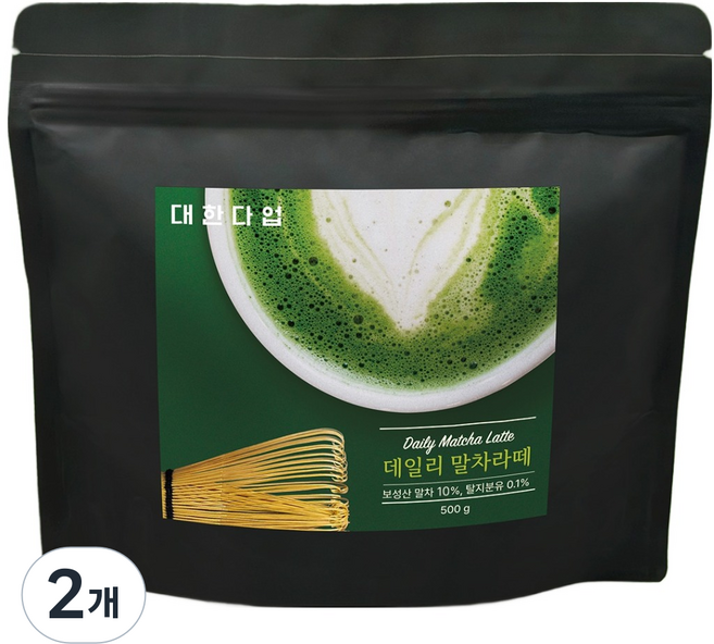 대한다업 데일리 말차라떼 파우더, 500g, 2개, 1개입