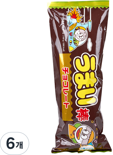 우마이봉 초코 대형, 180g, 6개