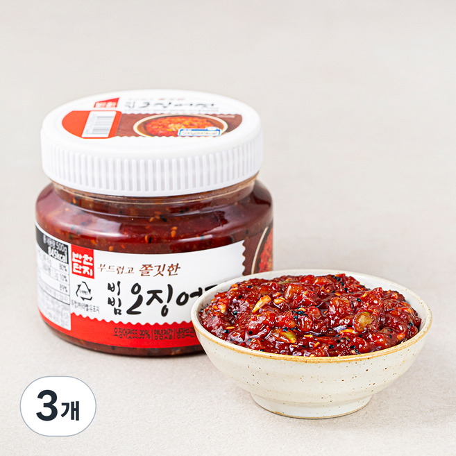반찬단지 비빔오징어젓, 3개, 500g