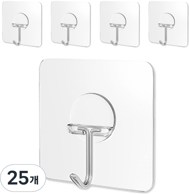 라이크하우스 홈 벽걸이 후크, 투명, 25개