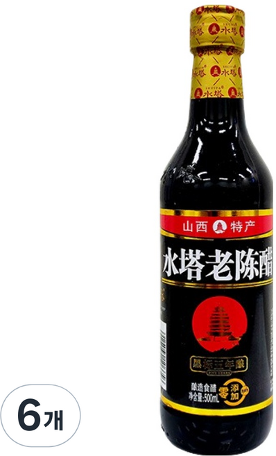 쉬타 블랙라벨 5년숙성 수탑 노천추 발효식초, 6개, 500ml