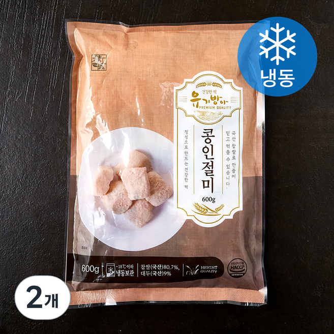 유기방아 콩인절미 (냉동), 600g, 1개입, 2개