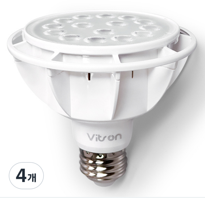 비츠온 LED PAR30 15W 집중형 화이트 3000K, 전구색, 4개
