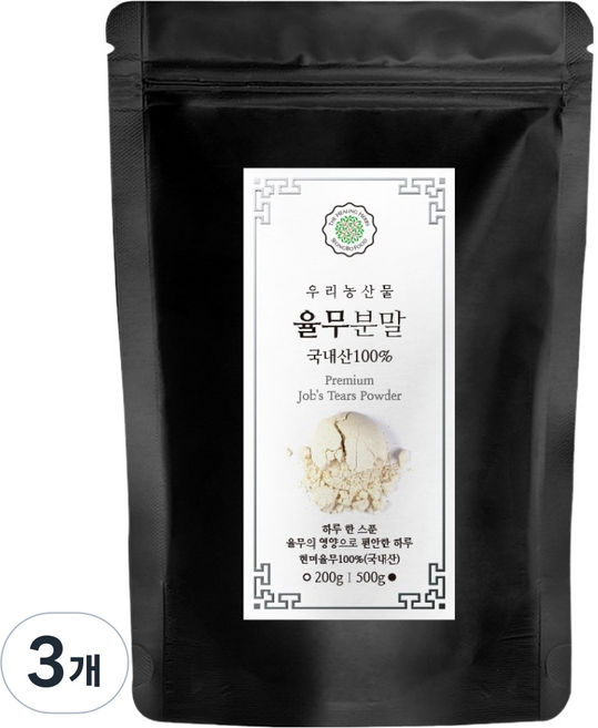성보식품 국내산 율무분말, 500g, 3개