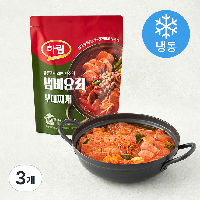 하림 냄비요리 부대찌개 1~2인분 (냉동), 600g, 3개
