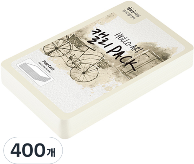 종이문화 헬로우아트캘리팩 두꺼운 엠보엽서 200g 01 화이트, 104 x 153 mm, 400개