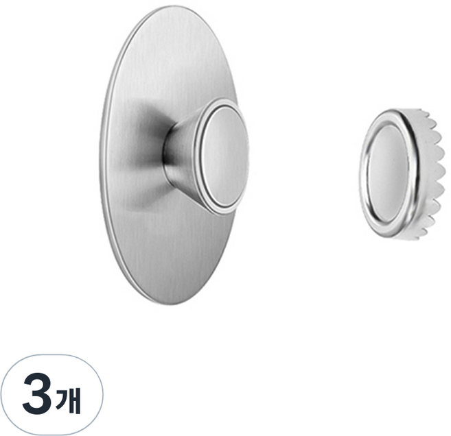 모나코올리브 스텐 자석 비누 거치대, 실버, 3개