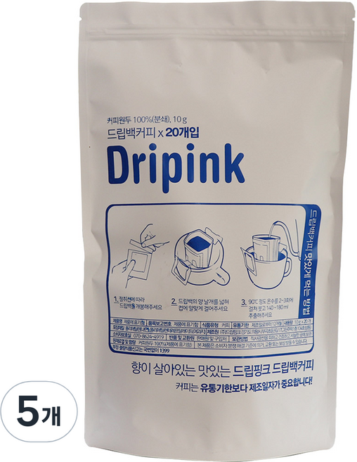 드립핑크 하노이트림 드립백커피, 10g, 20개입, 5개
