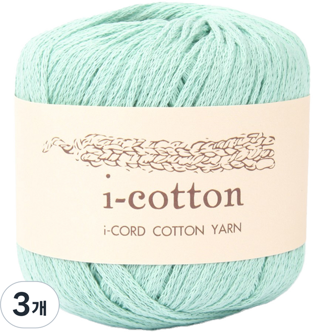YEONIL i-cotton 編織線 50g, 7 寶寶薄荷綠, 3個