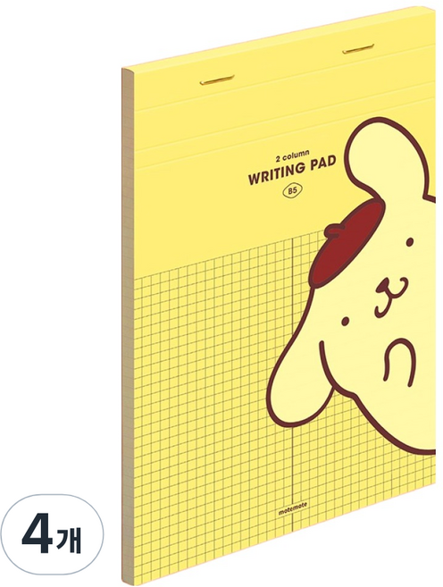 모트모트 산리오캐릭터즈 라이팅패드 B5, 2분할 폼폼푸린, 60매, 4개