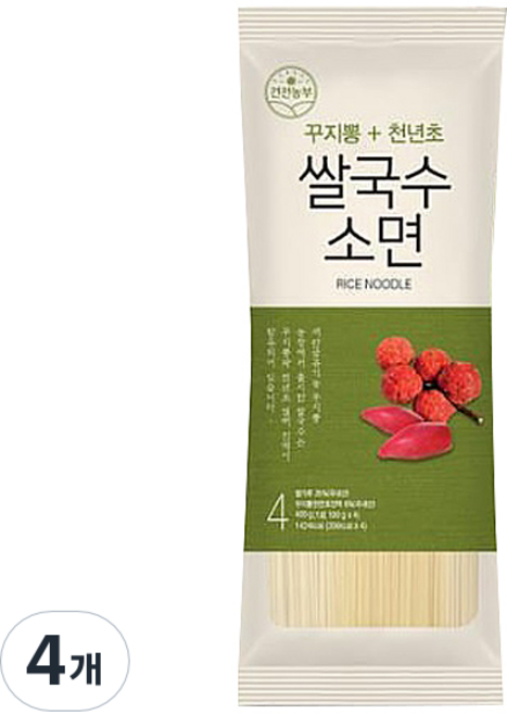건전농부 꾸지뽕천년초 쌀국수 소면, 400g, 4개
