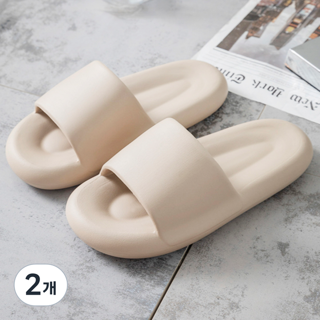 구띵 층간소음 마시멜로 거실화, 밀크커피, 2개