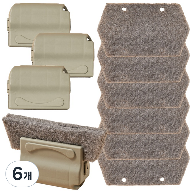 아케이바이 고급형 창틀 청소부, 6개, 혼합색상