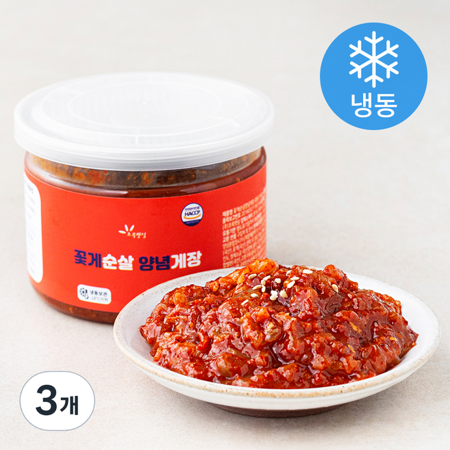초록햇살 꽃게 순살 양념게장 (냉동), 3개, 250g