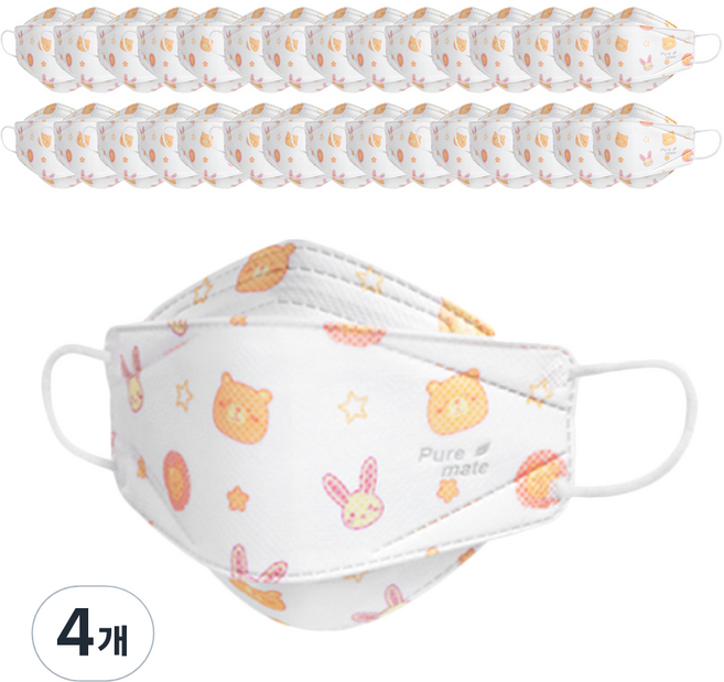 퓨어메이트 KF94 마스크 초소형, 50개입, 4개, 패턴흰색