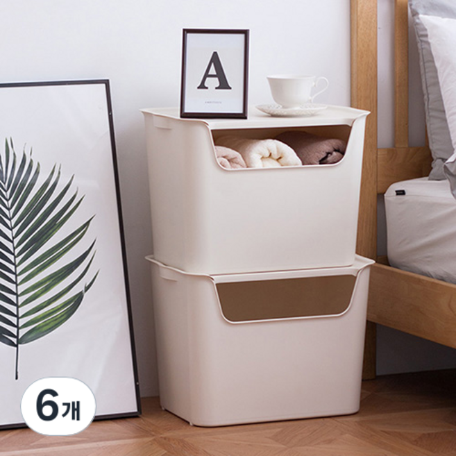 이즈리빙 리빙박스, 아이보리, 32L, 6개