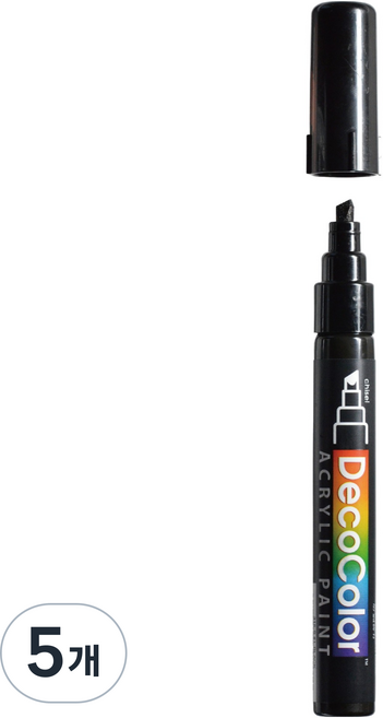 우찌다 데코 컬러 아크릴 마카 315 1 Black, 5개, 1색