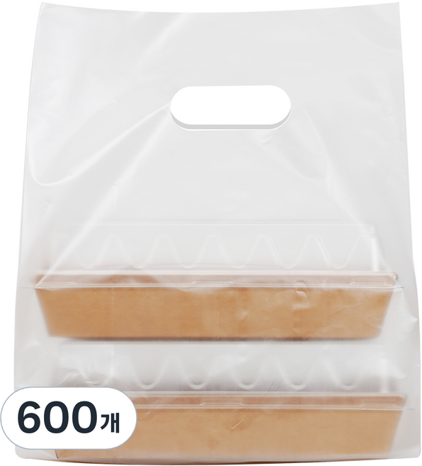 코멧 다용도 무지 HDPE 비닐 쇼핑백 소형, 반투명, 600개