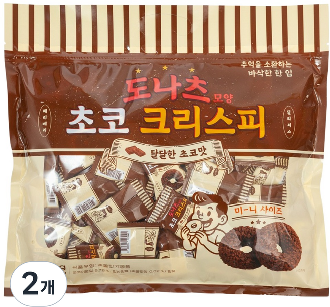 도나츠 모양 초코 크리스피, 500g, 2개