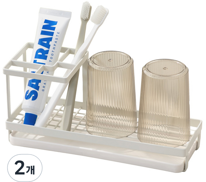 오코로 칫솔꽂이, 화이트, 2개