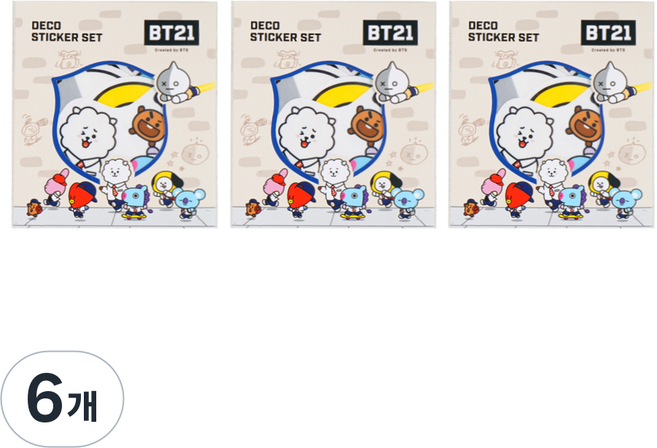 STUDIO EIGHT BT21 裝飾貼紙組 第2彈, 校園, 6個