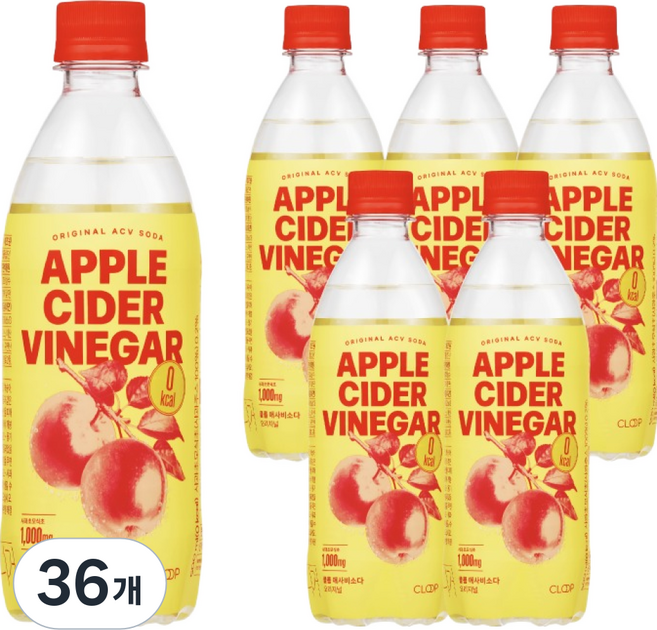 클룹 애사비소다 오리지널 탄산음료, 500ml, 36개