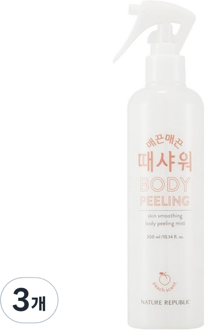 네이처리퍼블릭 매끈매끈 때샤워 복숭아, 300ml, 3개