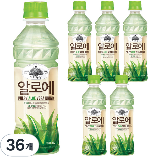 가야농장 알로에농장, 340ml, 36개
