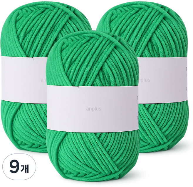 앙플러스 퐁실한 구름 뜨개실, 그린, 9개