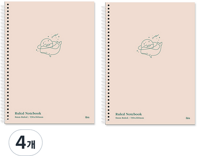 아이비스 소프트 컬러 노트 200매, 오렌지, 4개