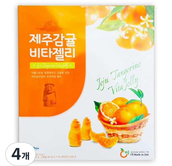 메이드인제주 제주감귤 비타젤리 6개입, 4개, 216g