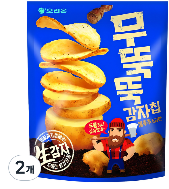 오리온 무뚝뚝 감자칩 통후추소금맛, 106g, 2개