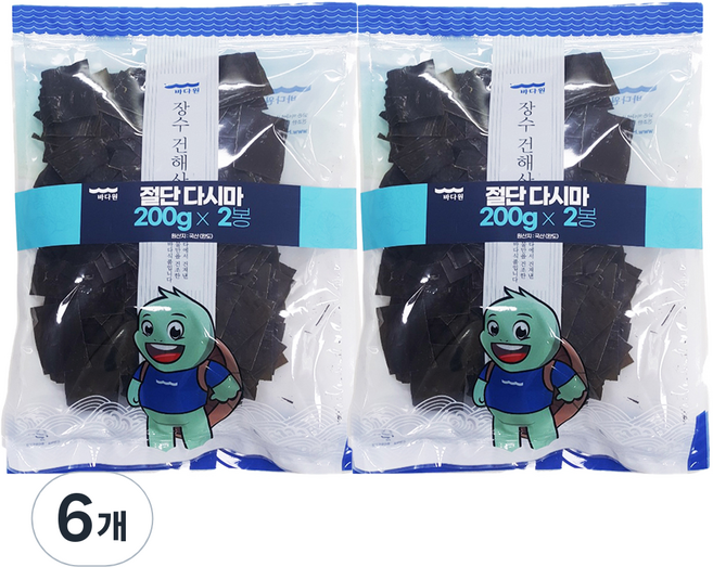 바다원 절단 다시마, 200g, 6개