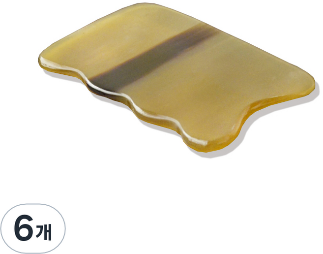 사각 괄사 마사지 물소뿔 백각, 6개, 혼합색상