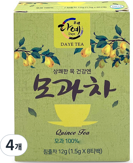 다예 모과차 8p, 1.5g, 8개입, 4개