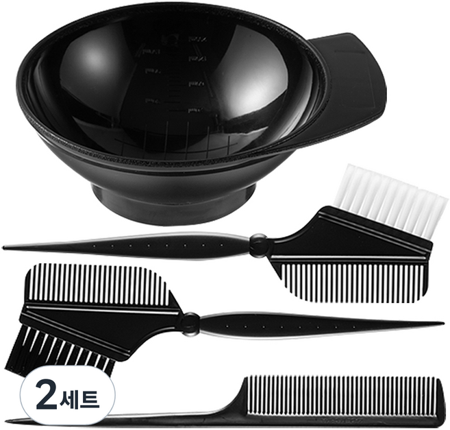 코멧 셀프 염색 키트 염색볼 + 염색빗 2종 + 꼬리빗 세트, 혼합색상, 2세트