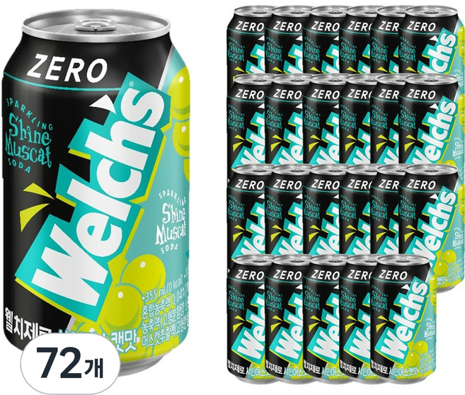 웰치스 제로 샤인머스캣맛, 355ml, 72개