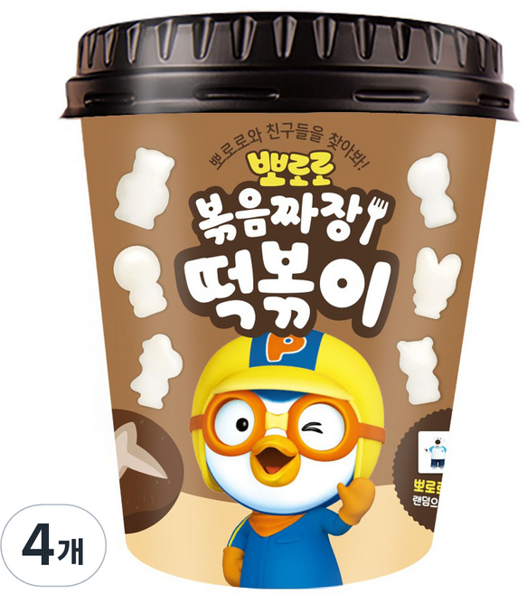 어니스트에프엔비 뽀로로 볶음 짜장 떡볶이, 110g, 4개