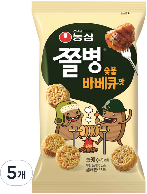 농심 쫄병스낵 숯불바베큐맛