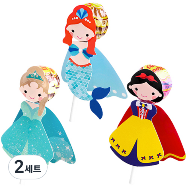 인디케이 뷰티풀 프린세스 막대사탕 페이퍼 120set, 혼합 색상, 2세트