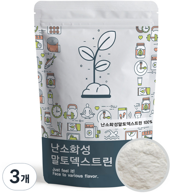 PUREUNBIN 難消化性麥芽糊精粉末, 500g, 3個