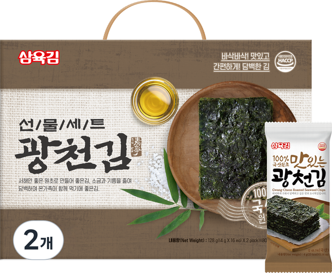 삼육김 광천김 선물세트 4호 32p, 2개, 4g